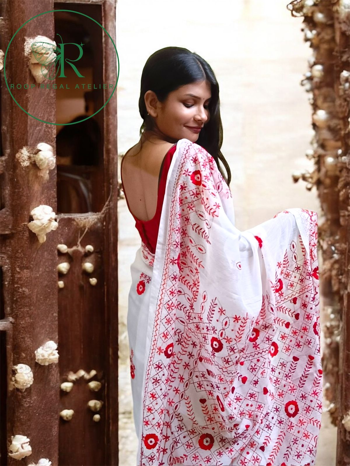 Handcrafted Phulkari saree