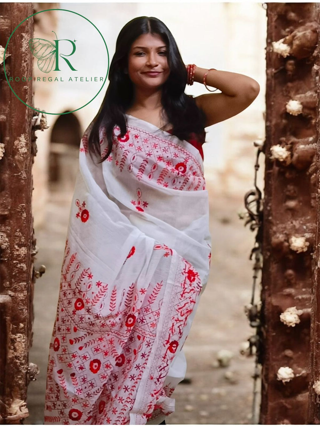 Handcrafted Phulkari saree