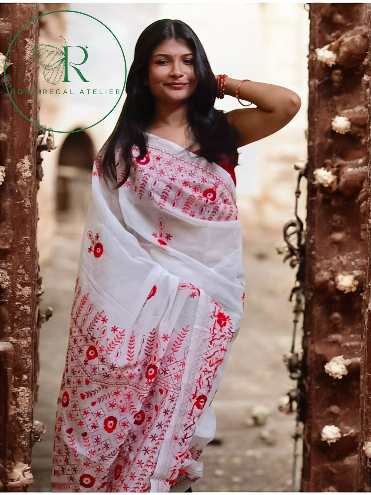 Handcrafted Phulkari saree