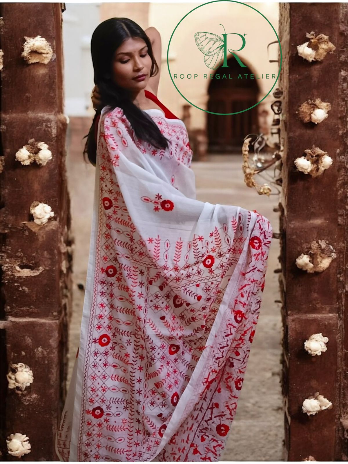 Handcrafted Phulkari saree