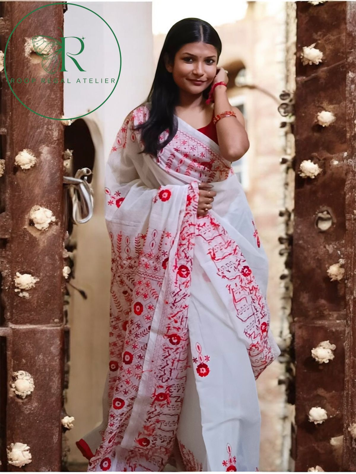 Handcrafted Phulkari saree