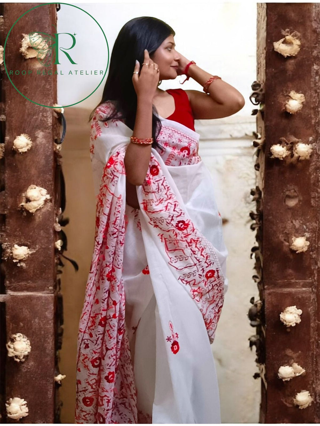 Handcrafted Phulkari saree