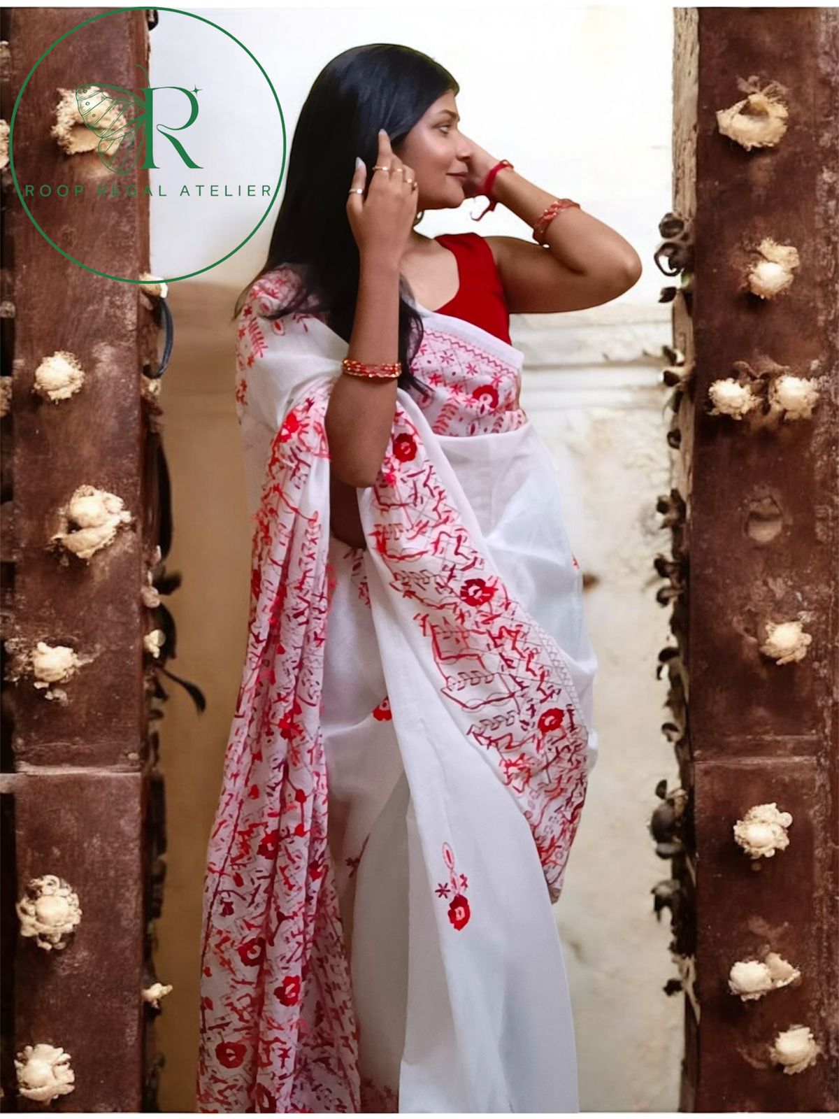 Handcrafted Phulkari saree