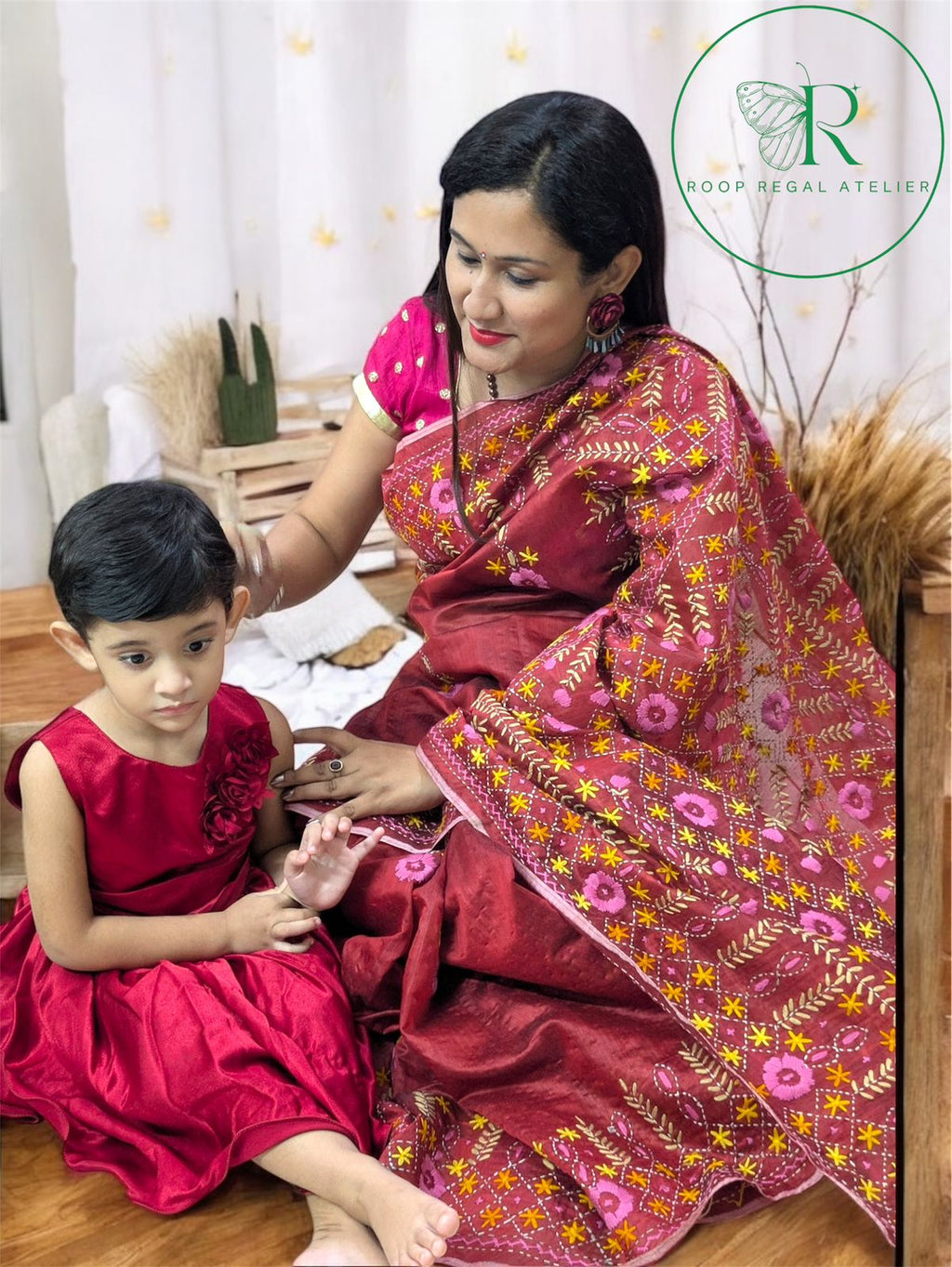 Handcrafted Phulkari saree