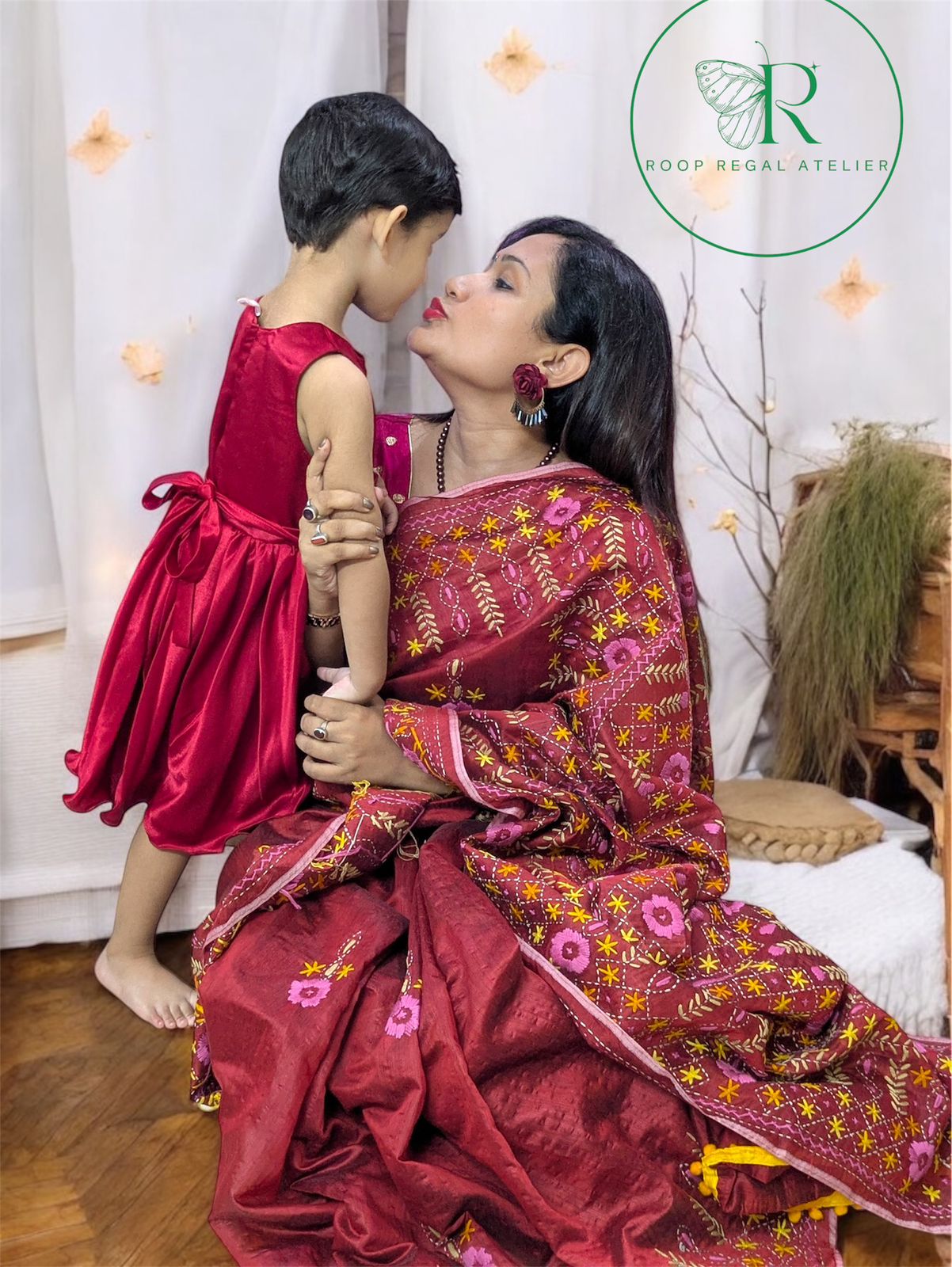 Handcrafted Phulkari saree