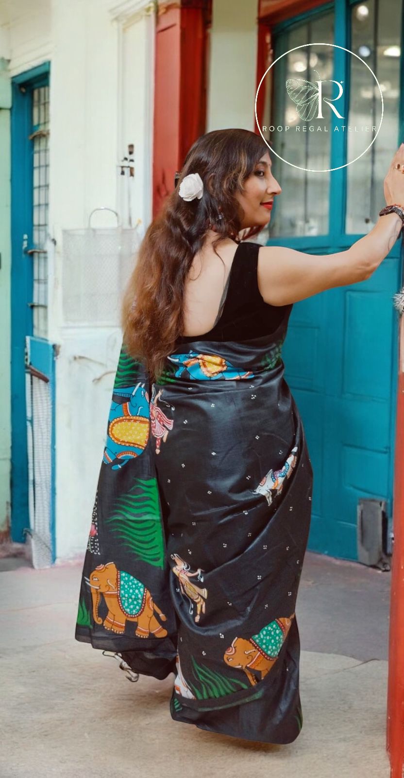 Hand-painted Pattachitra saree on soft, premium Tussar silk