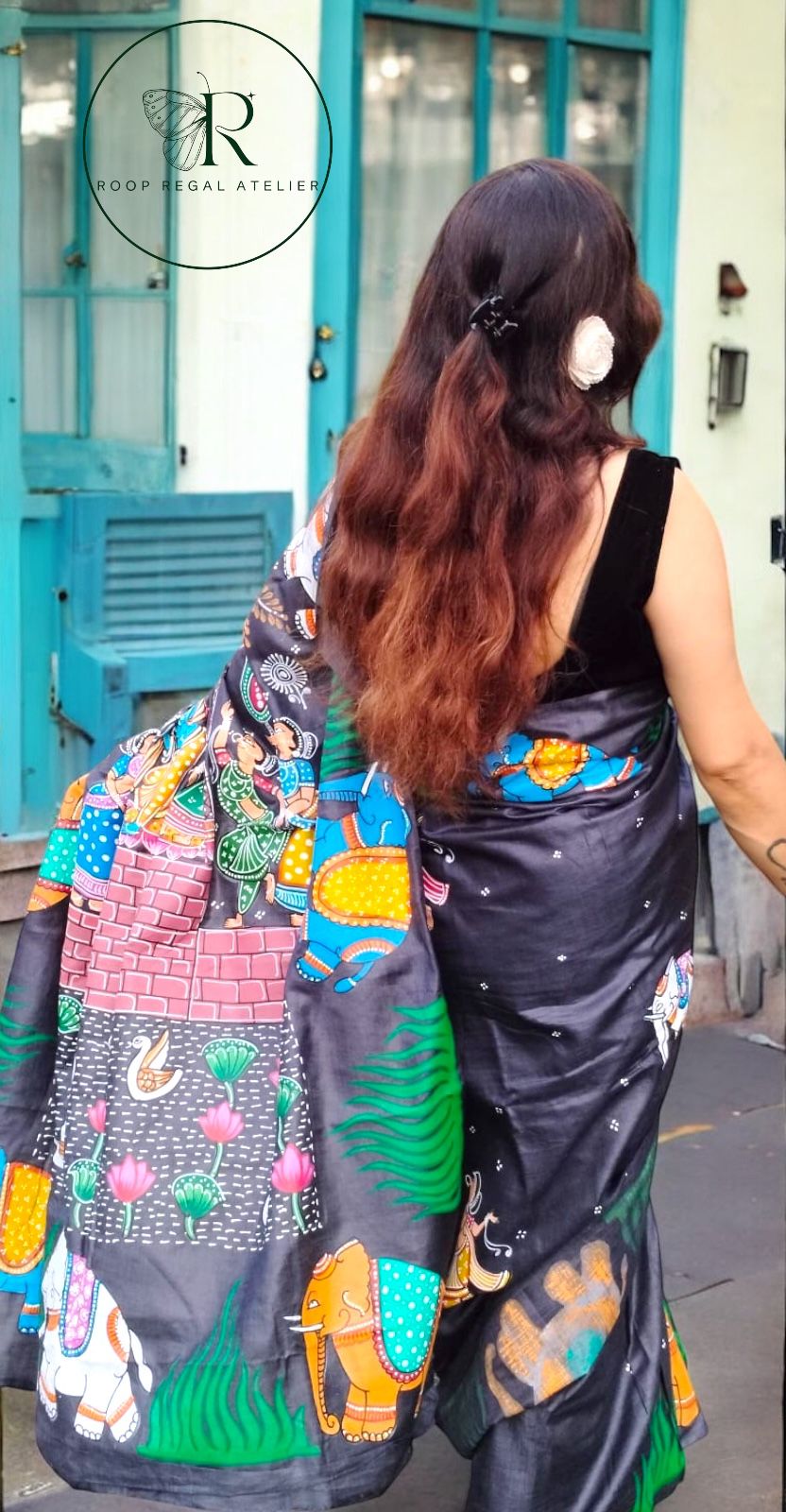 Hand-painted Pattachitra saree on soft, premium Tussar silk