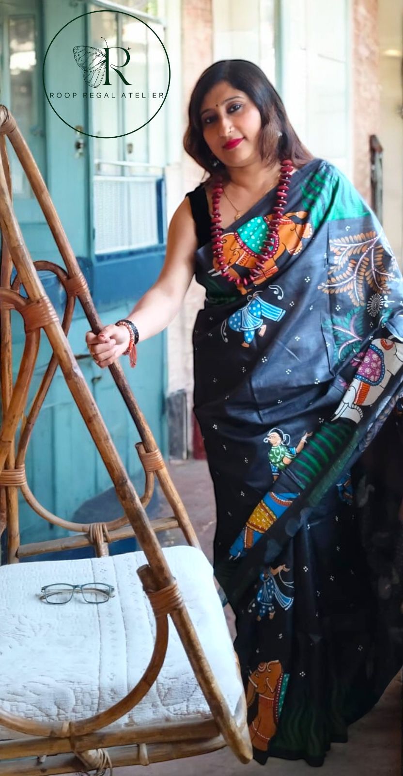 Hand-painted Pattachitra saree on soft, premium Tussar silk